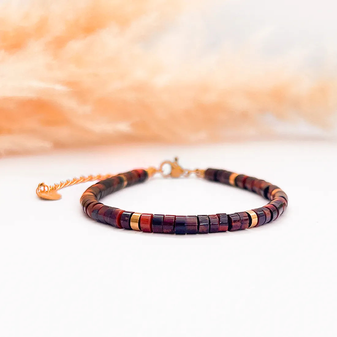 Burning Spirit Röd Tigeröga Armband