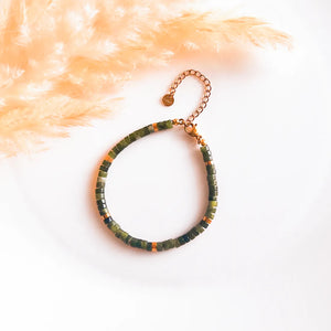 Olive Glow Jade Armband