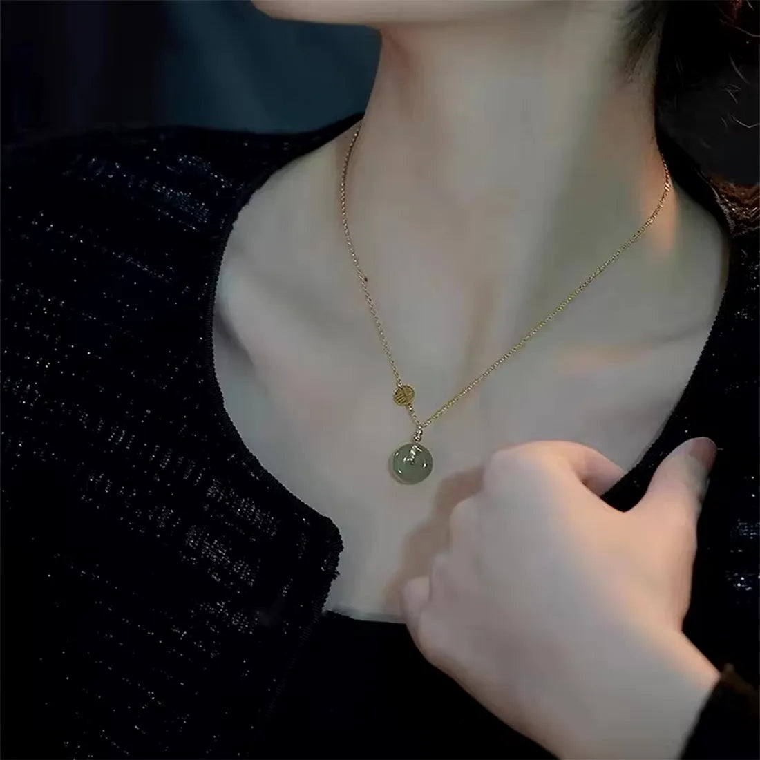 Prosper Jade Agat Hängsmycke Halsband