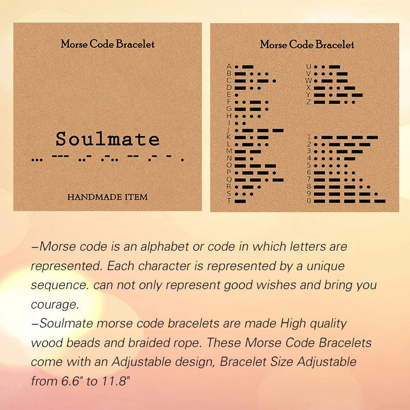 Soulmate Morse Code Bracelet Details