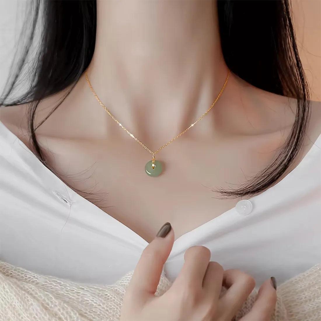 Timeless Fortune Jade Hänge Halsband