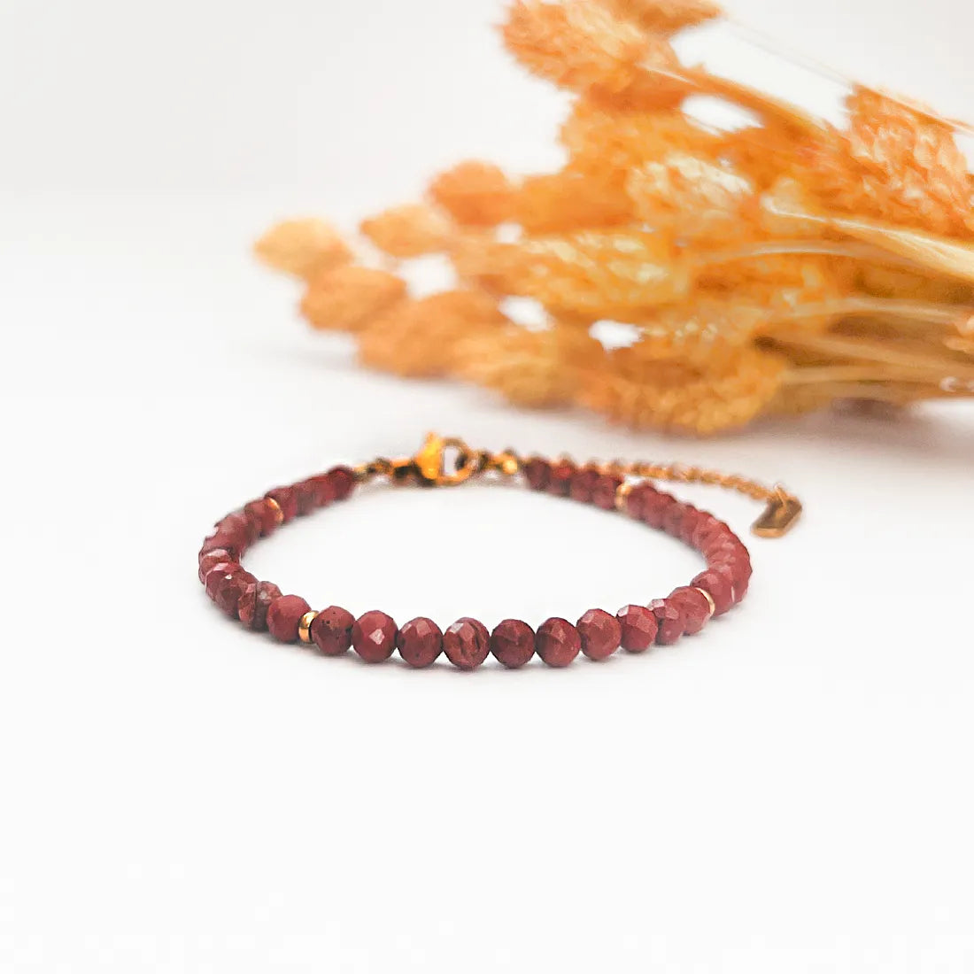 Timeless Röd Jasper Facetterad Armband