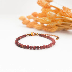 Timeless Röd Jasper Facetterad Armband