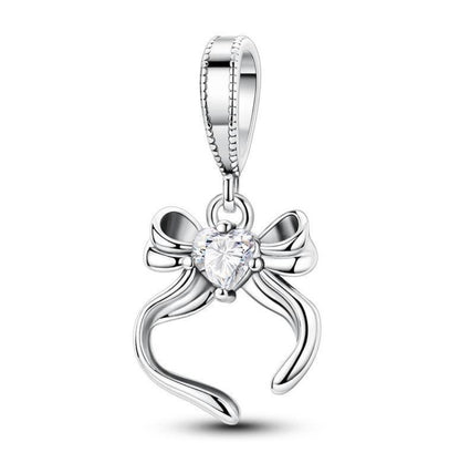 Silver Bow Charm
