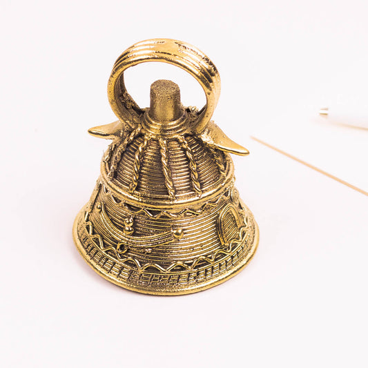 Golden Bell Brass Figure in Dhokra Art