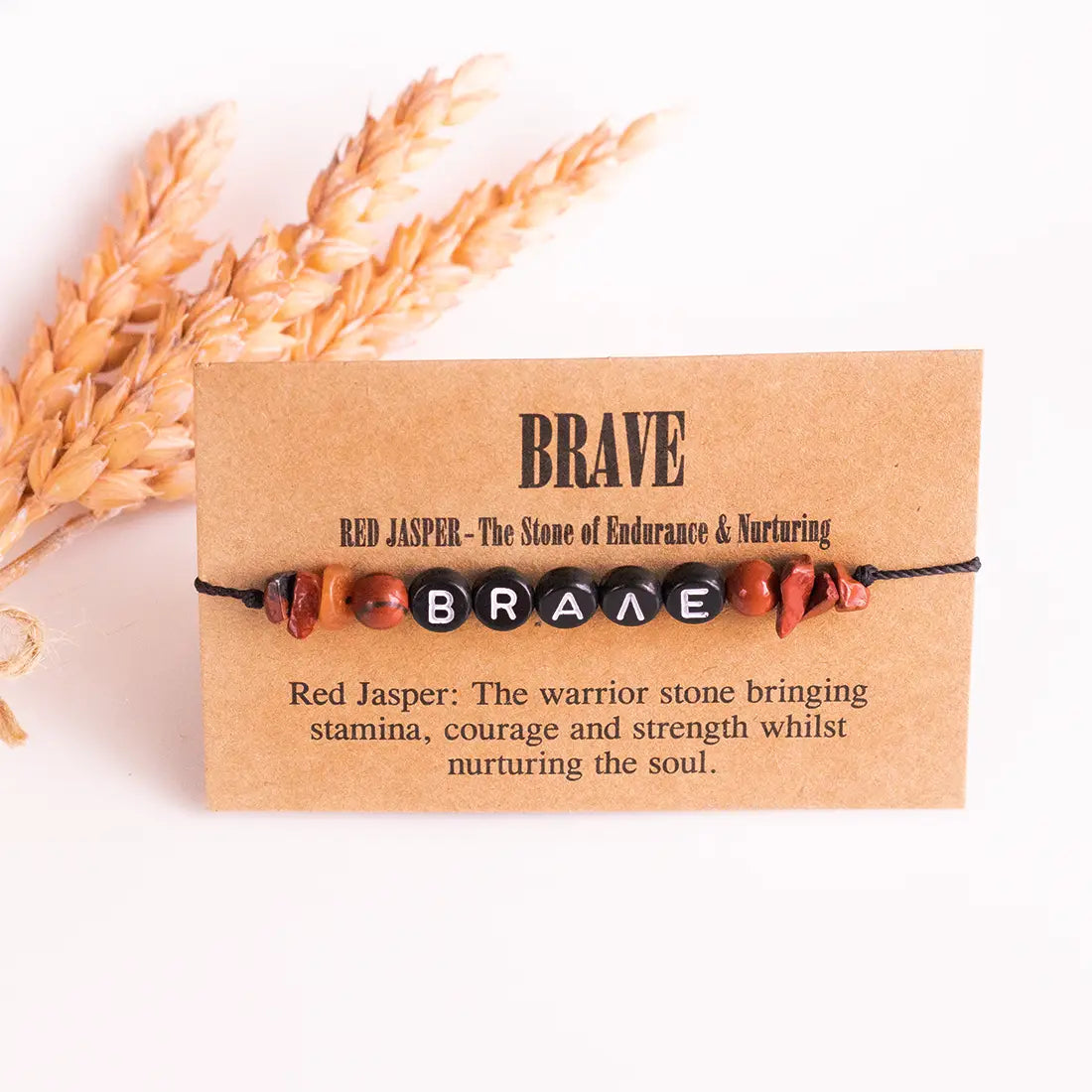 Red Jasper Crystal Bracelets with Message