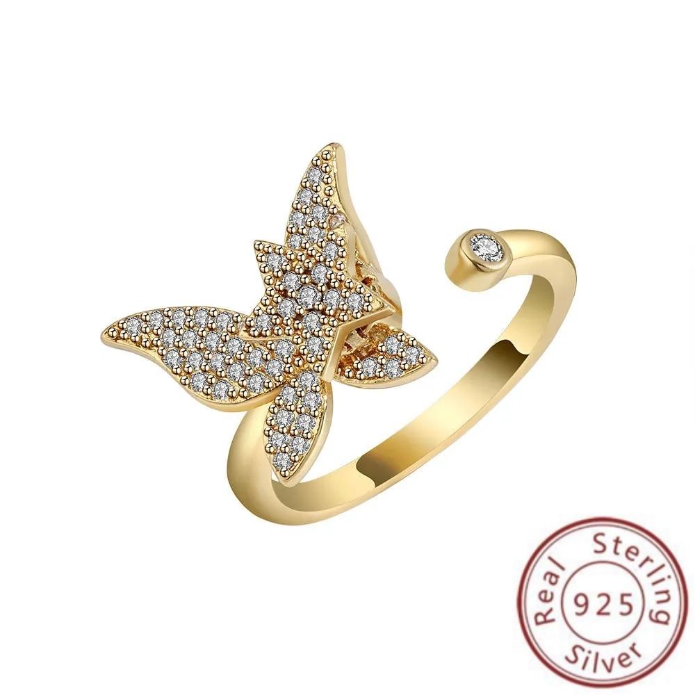 Butterfly Spin Ring i 925 silver