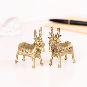 Deer Duo Handmade brass figurine in Dhokra art