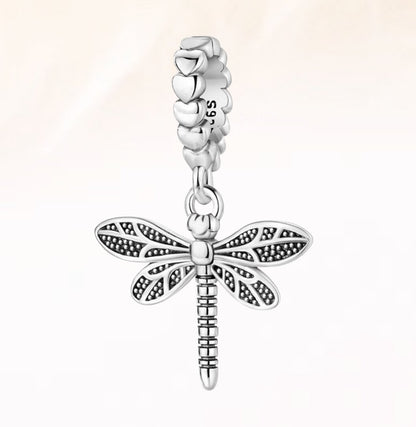 Dragonfly Silver Charm