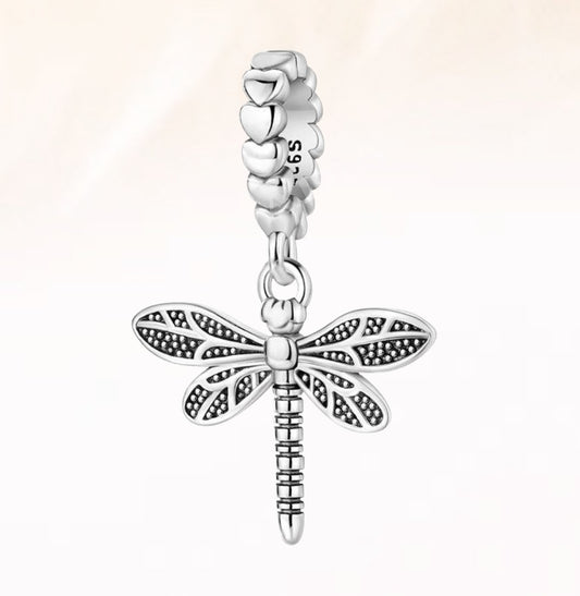 Dragonfly Silver Charm