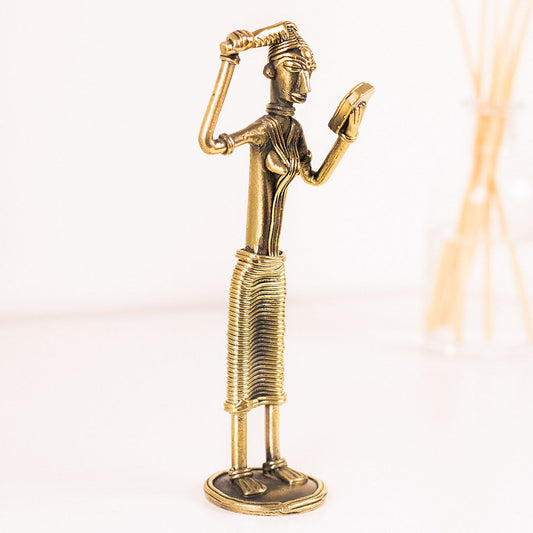 Golden Beauty Handmade Brass Figurine in Dhokra art