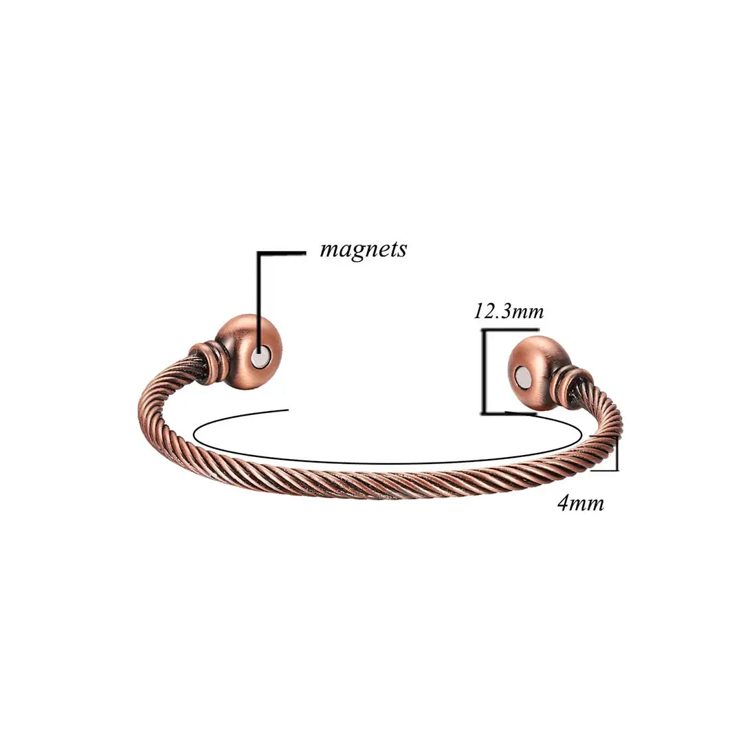 Magnetic Twist Koppararmband med magneter