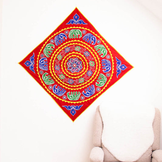 Blue and Green Elephants Wall Art