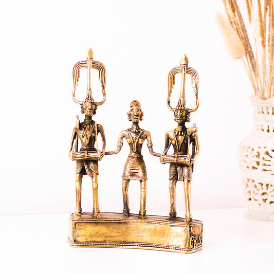 Merry Musicians Handmade Brass Figurine in Dhokra Art