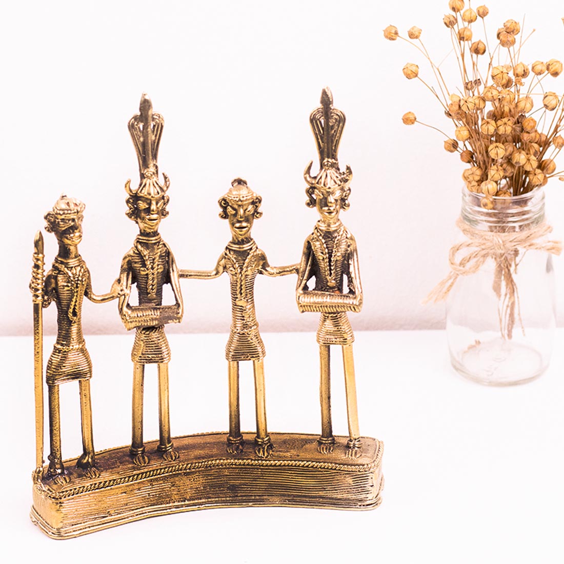 Brass Figurine of Four Tribe Musicians
