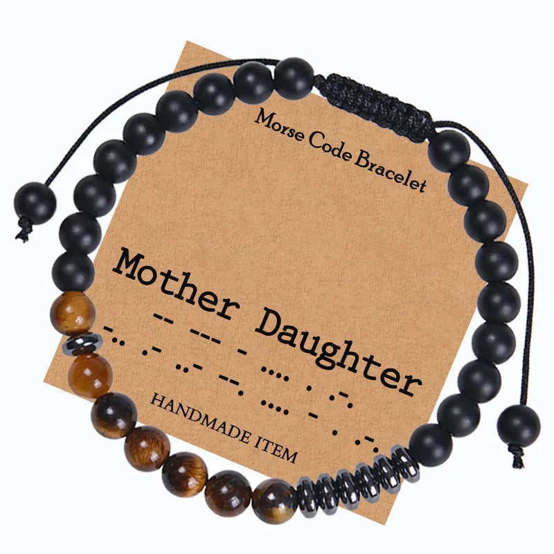 Mother Daughter Morse Code Bracelet