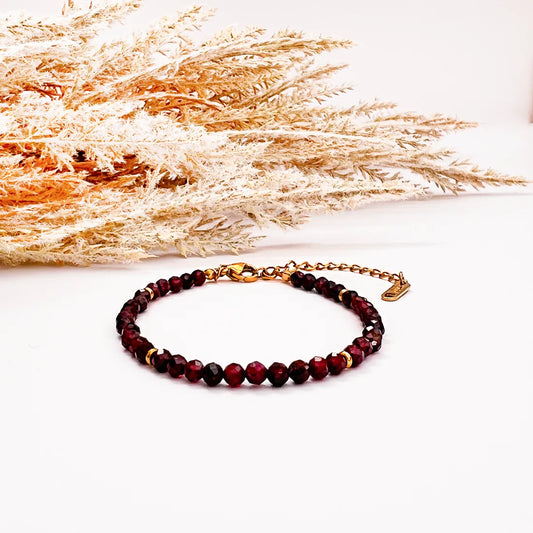 Opaline Granat Facetterat Armband