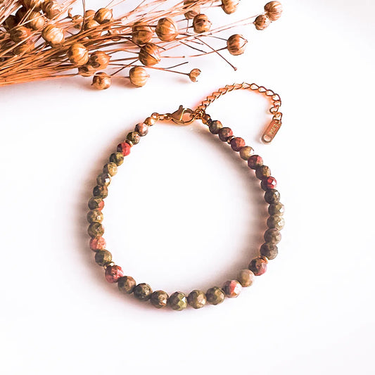 Orabelle Unakite Facetterat Armband
