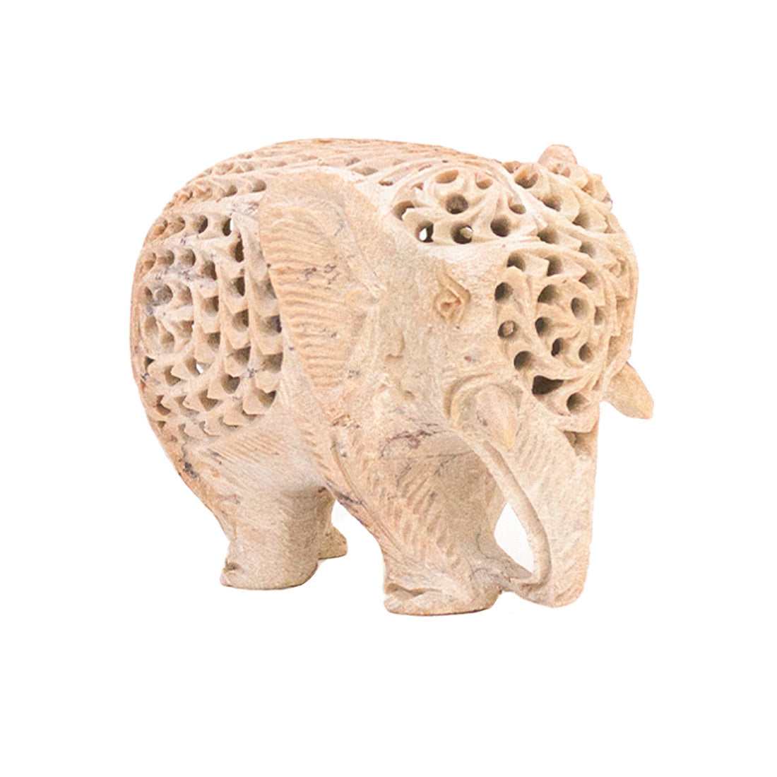 An Intricately Hand Carved Elephant Sculpture