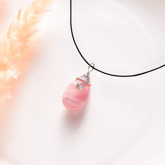 Rose Quartz Drop Necklace