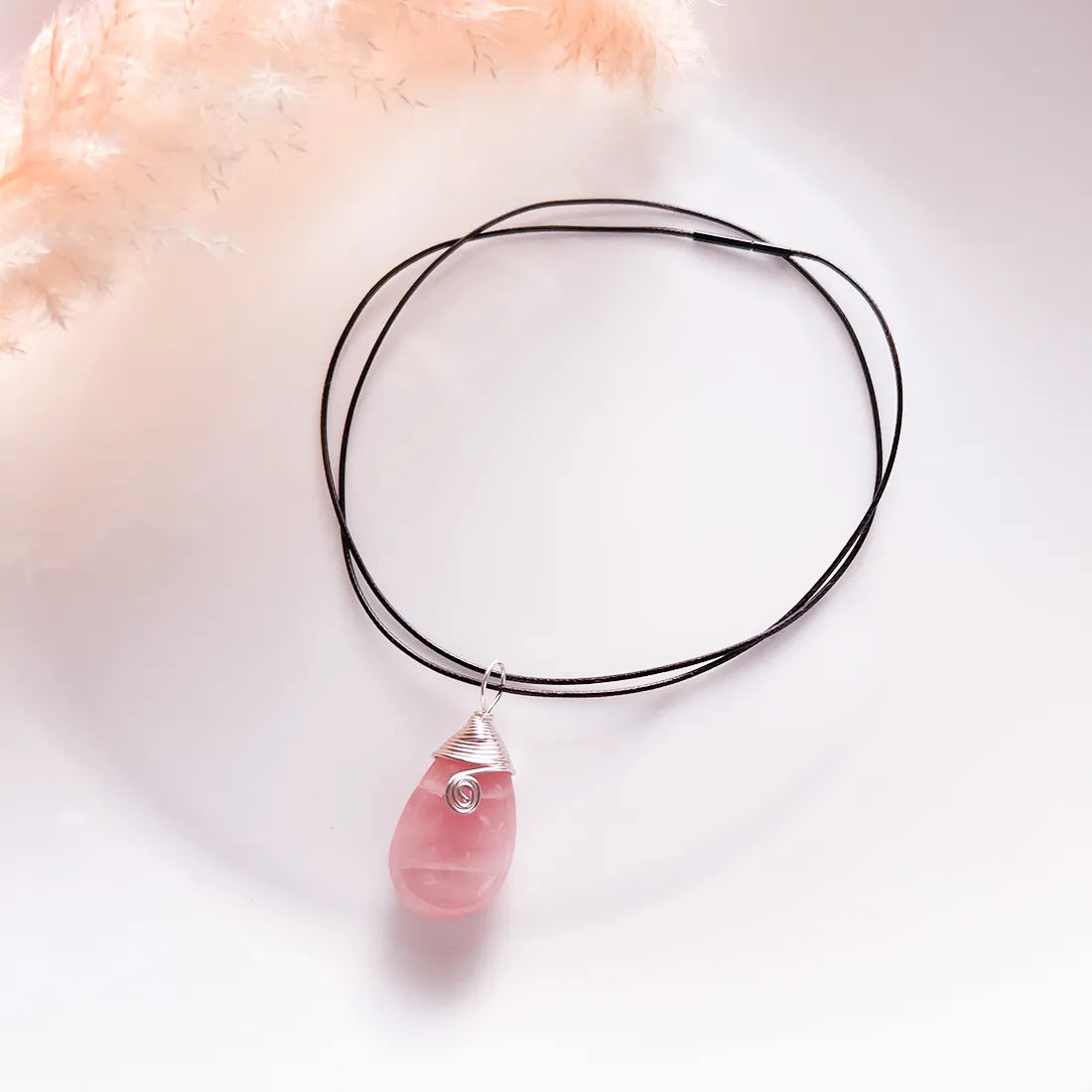 Rose Quartz Drop Necklace