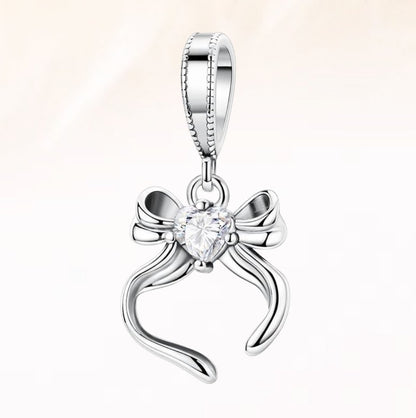 Silver Bow Charm
