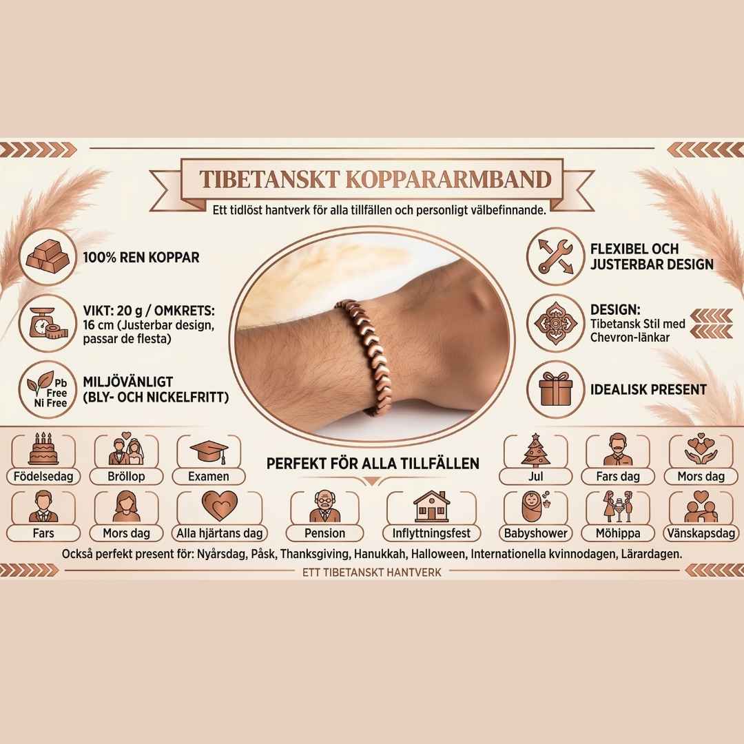 Tibetan copper bracelet infograpic