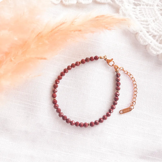 Timeless Röd Jasper Facetterad Armband