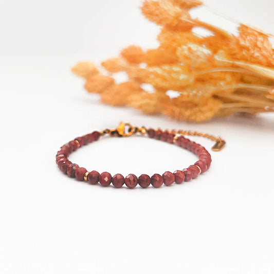 Timeless Röd Jasper Facetterad Armband