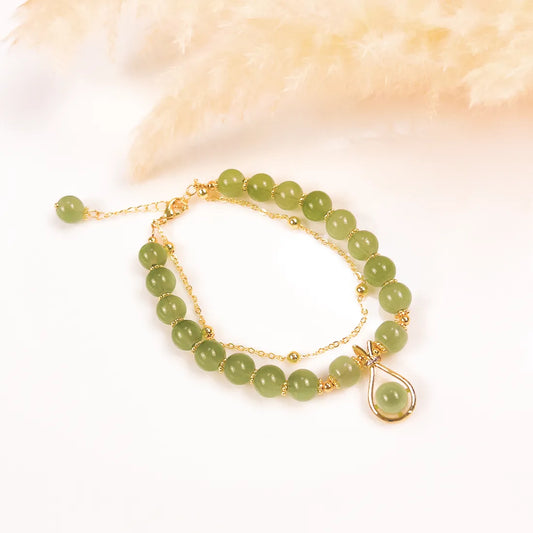 Vintage Charm Kristall Jade-Armband