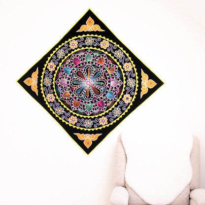Black Wall Art with Yellow Motif