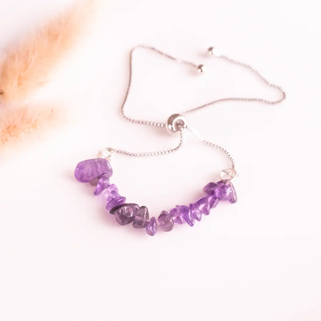 Purple Crystal Bracelets with Chain