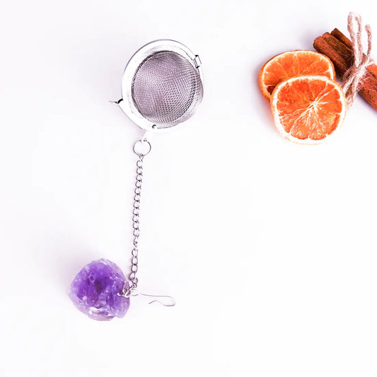 Tea Infuser with Amethyst Purple Crystal